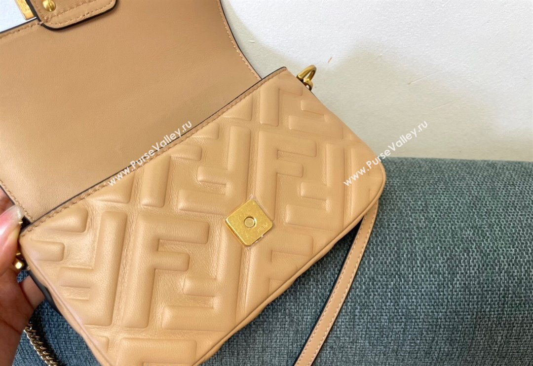 Fendi Baguette Mini Nappa Leather Bag Apricot 2024 0135 (AF-240523083)