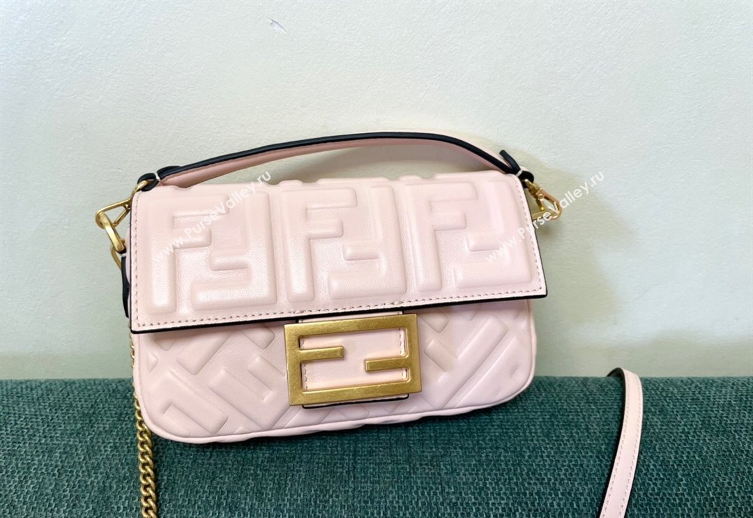 Fendi Baguette Mini Nappa Leather Bag Light Pink 2024 0135 (AF-240523084)