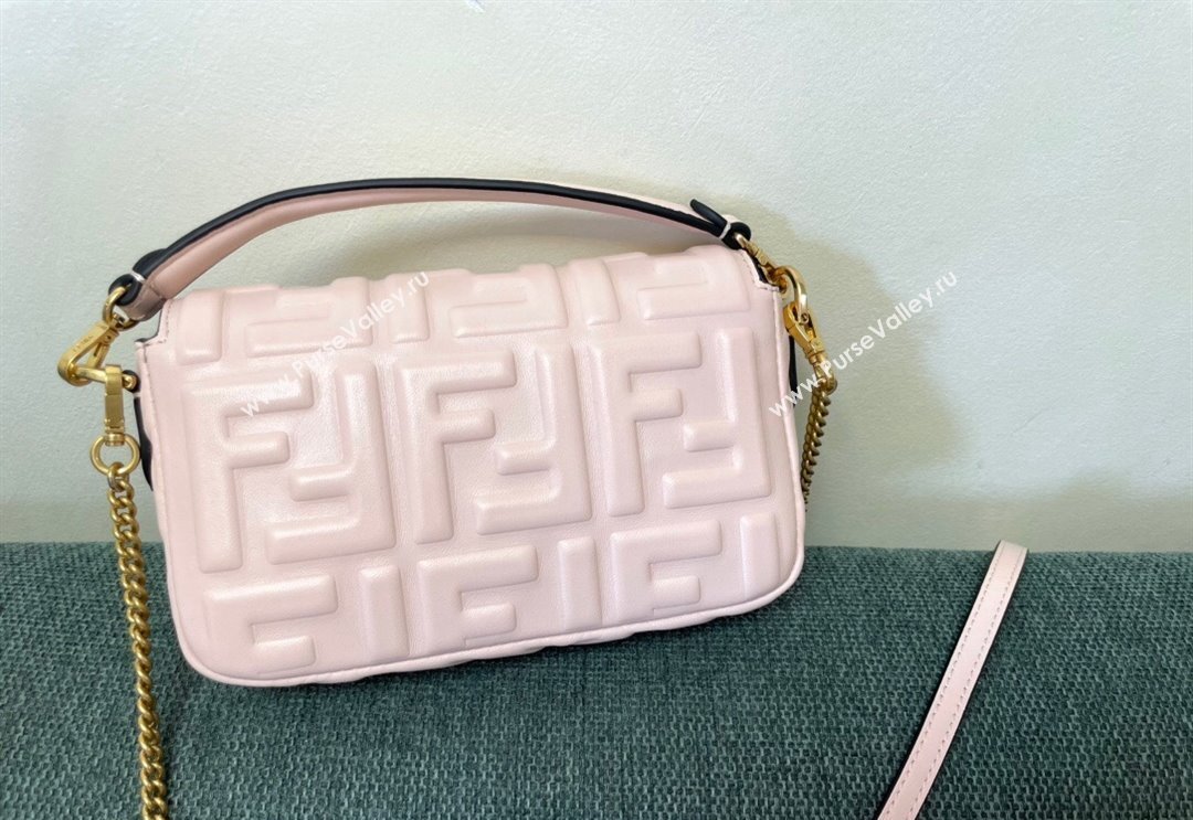 Fendi Baguette Mini Nappa Leather Bag Light Pink 2024 0135 (AF-240523084)