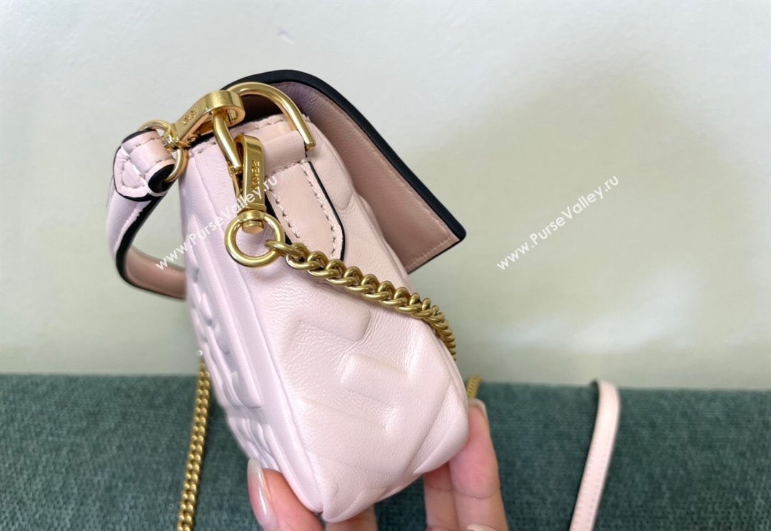 Fendi Baguette Mini Nappa Leather Bag Light Pink 2024 0135 (AF-240523084)