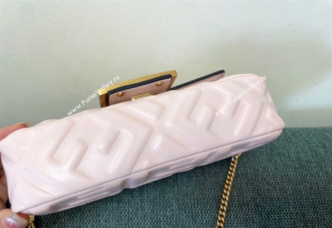 Fendi Baguette Mini Nappa Leather Bag Light Pink 2024 0135 (AF-240523084)