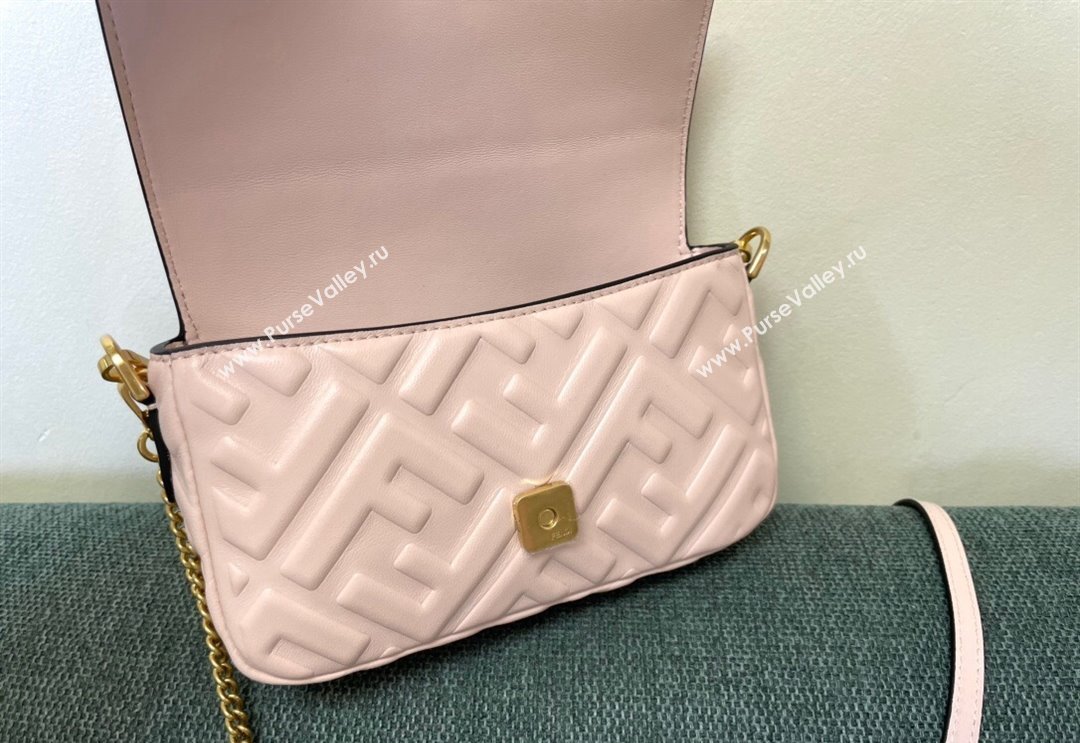 Fendi Baguette Mini Nappa Leather Bag Light Pink 2024 0135 (AF-240523084)