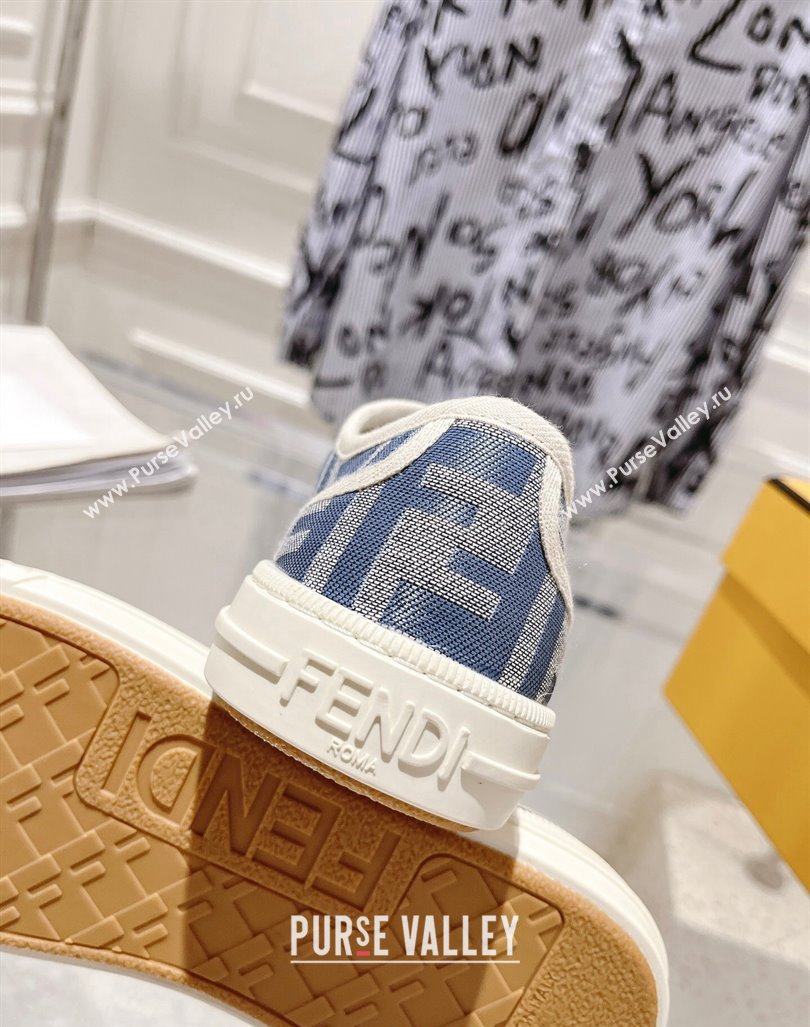 Fendi Domino Low-top Sneakers in FF Canvas Denim Blue/Grey 2024 0604 (MD-240604165)