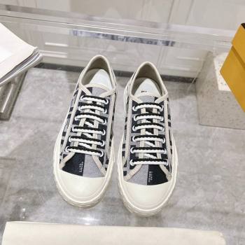 Fendi Domino Low-top Sneakers in FF Canvas Grey/Dark Blue 2024 0604 (MD-240604167)