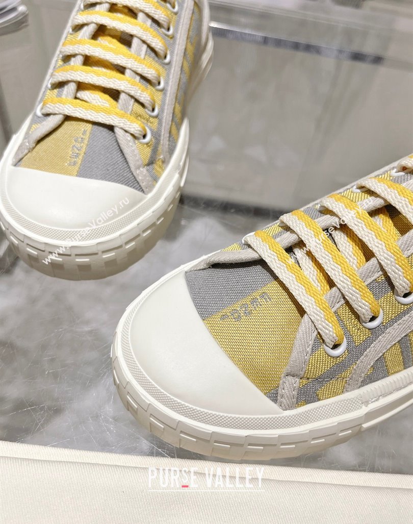 Fendi Domino Low-top Sneakers in FF Canvas Grey/Yellow 2024 0604 (MD-240604169)