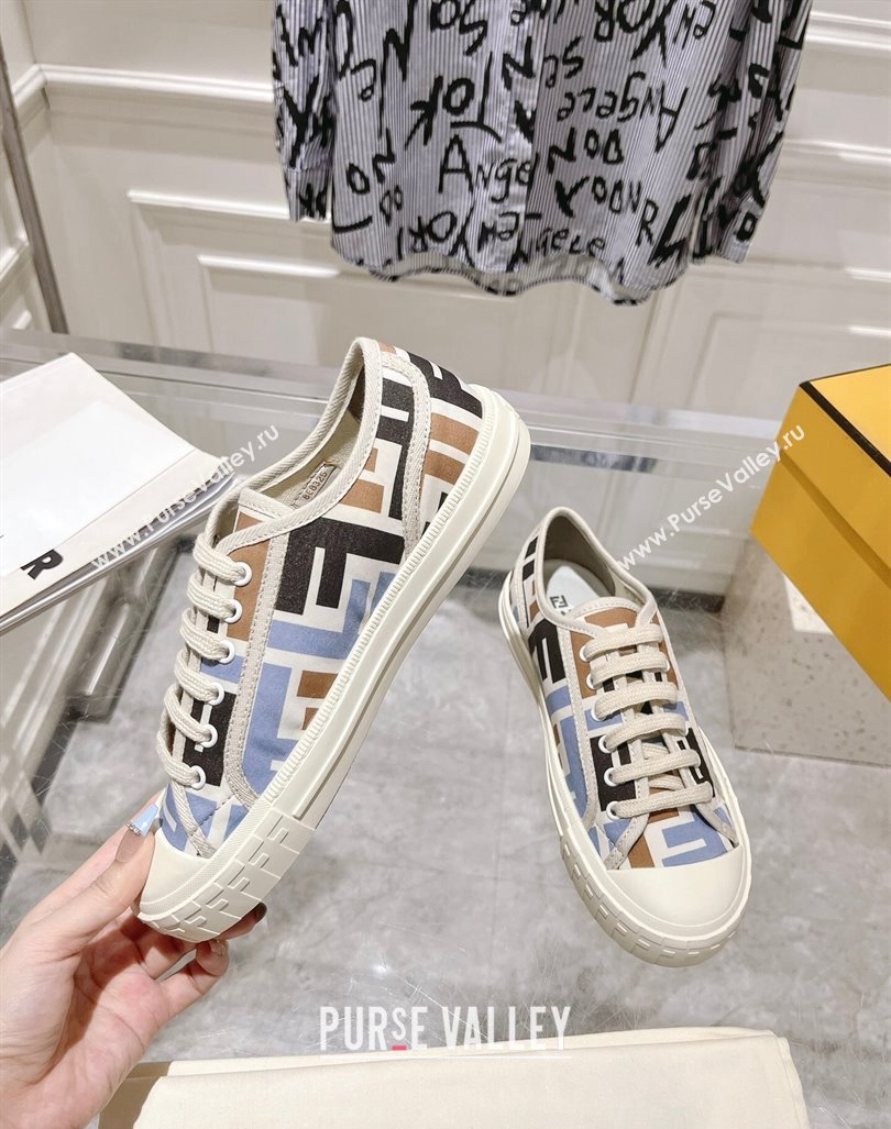 Fendi Domino Low-top Sneakers in FF Canvas Multicolor 2024 0604 (MD-240604170)