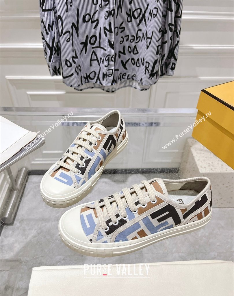 Fendi Domino Low-top Sneakers in FF Canvas Multicolor 2024 0604 (MD-240604170)