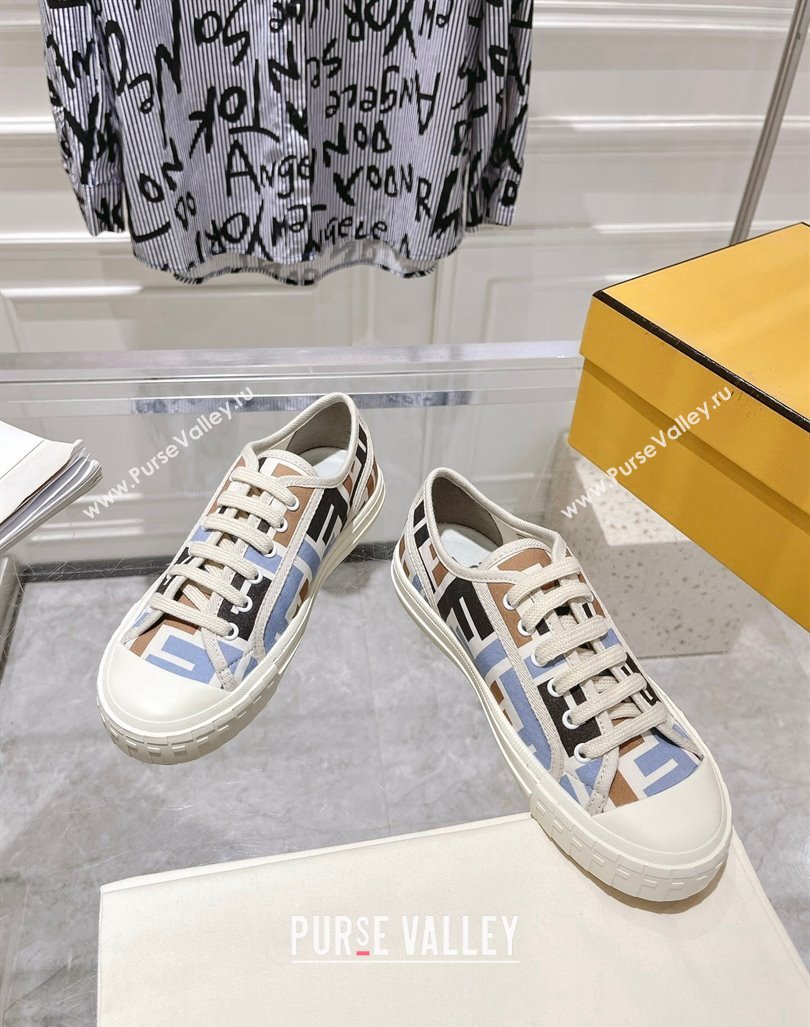 Fendi Domino Low-top Sneakers in FF Canvas Multicolor 2024 0604 (MD-240604170)