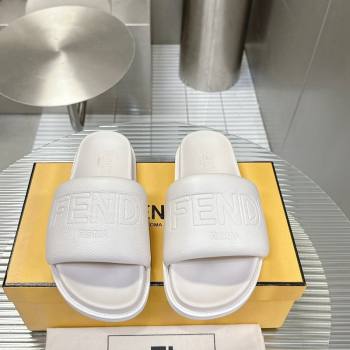 Fendi Roma Calfskin Flat Slide Sandals White 2024 0604 (MD-240604157)