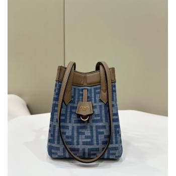 Fendi Origami Mini bag in Light Blue FF Denim Fabric that can be transformed 2024 (AFEI-240624104)