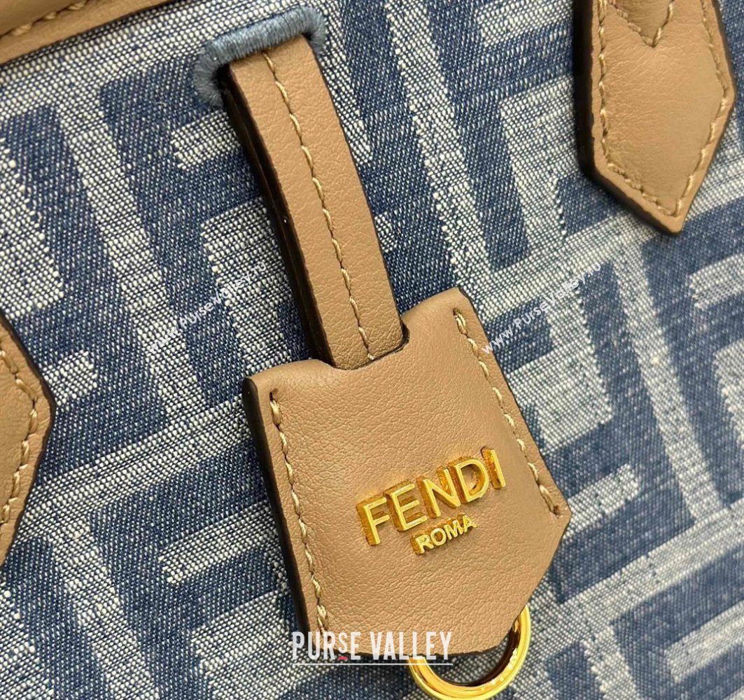 Fendi Origami Mini bag in Light Blue FF Denim Fabric that can be transformed 2024 (AFEI-240624104)