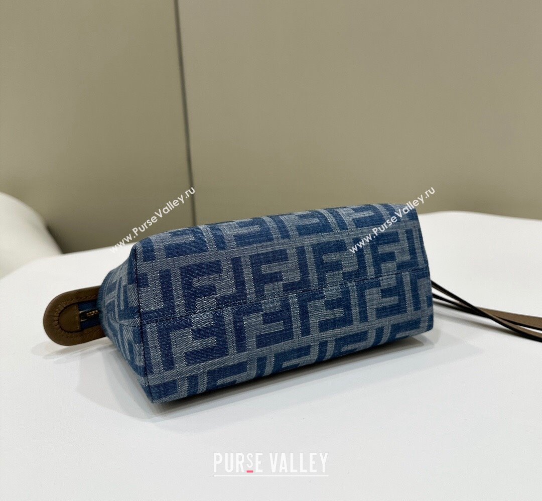 Fendi By The Way Mini Mini bag in Light Blue FF Denim Fabric 2024 (AFEI-240624100)