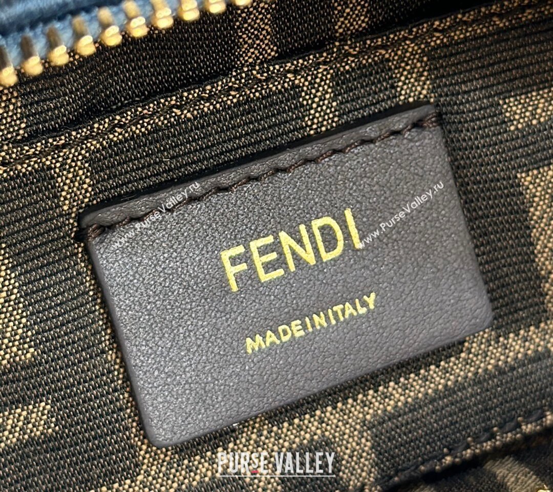 Fendi By The Way Mini Mini bag in Light Blue FF Denim Fabric 2024 (AFEI-240624100)