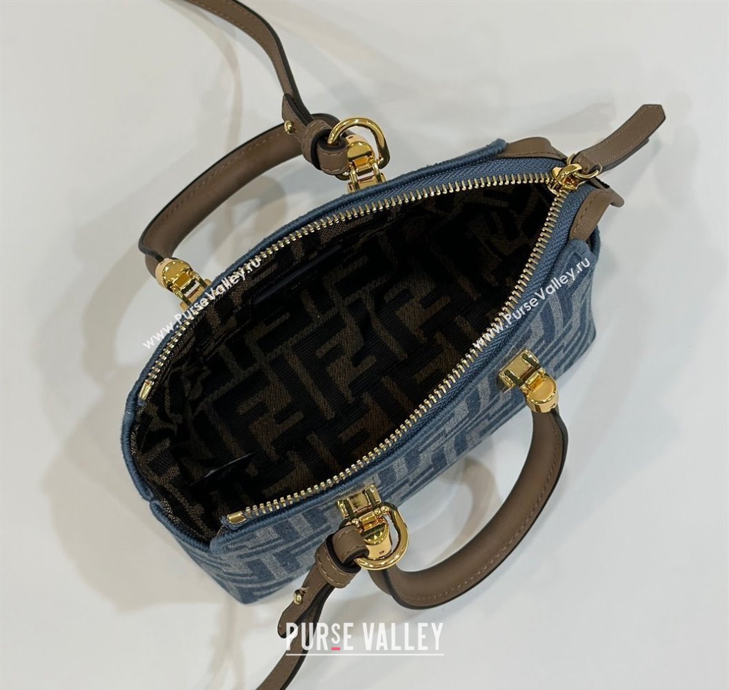 Fendi By The Way Mini Mini bag in Light Blue FF Denim Fabric 2024 (AFEI-240624100)