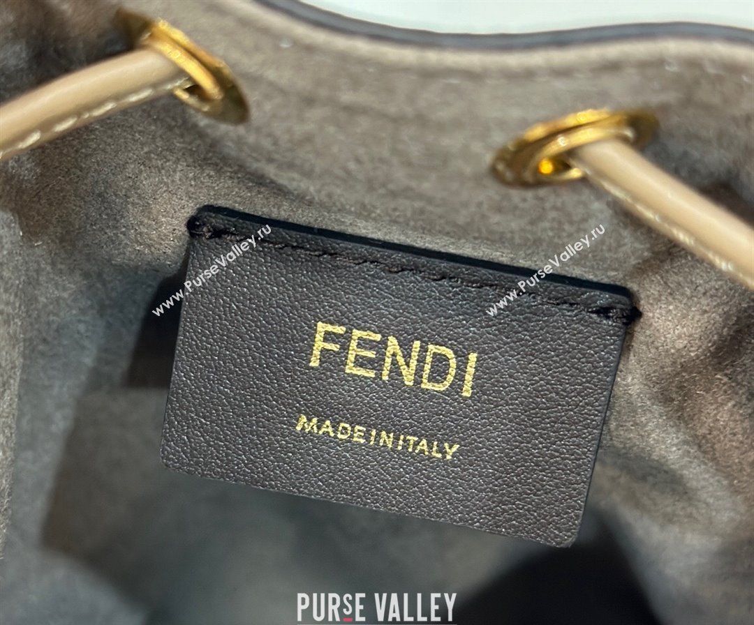 Fendi Mon Tresor Mini Bucket bag in Light Blue FF Denim Fabric 2024 (AFEI-240624101)