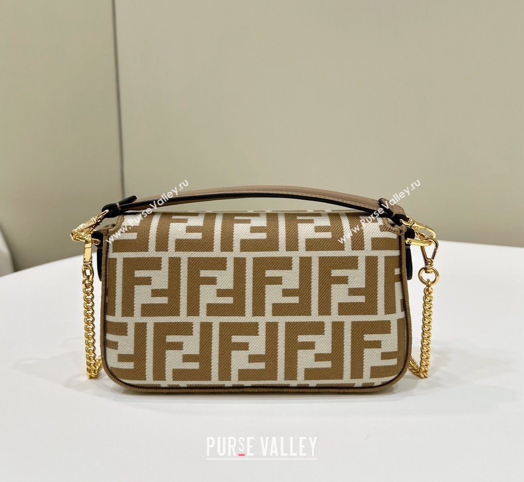 Fendi Baguette Mini Bag in Pequin striped and Beige FF fabric 2024 8660 (CL-240715112)