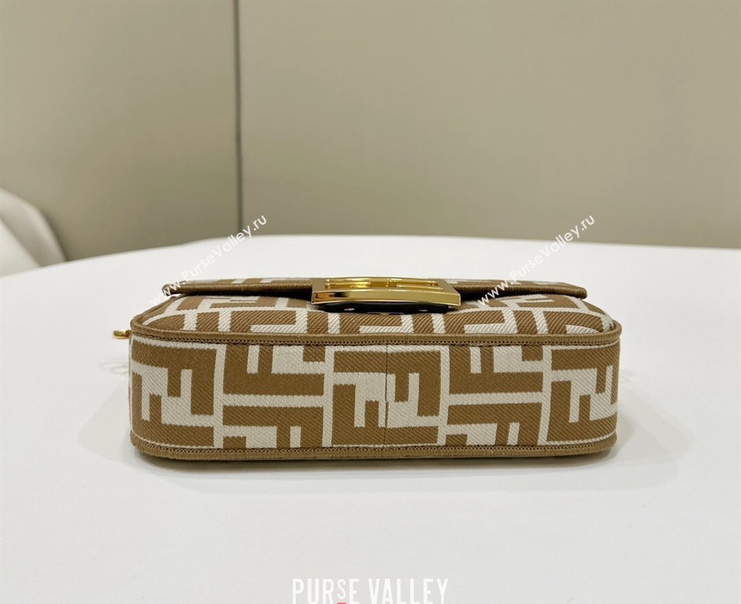 Fendi Baguette Mini Bag in Pequin striped and Beige FF fabric 2024 8660 (CL-240715112)