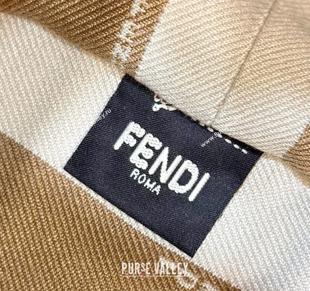 Fendi Roll Mini Tote bag in FF jacquard Beige 2024 8655 (CL-240715106)