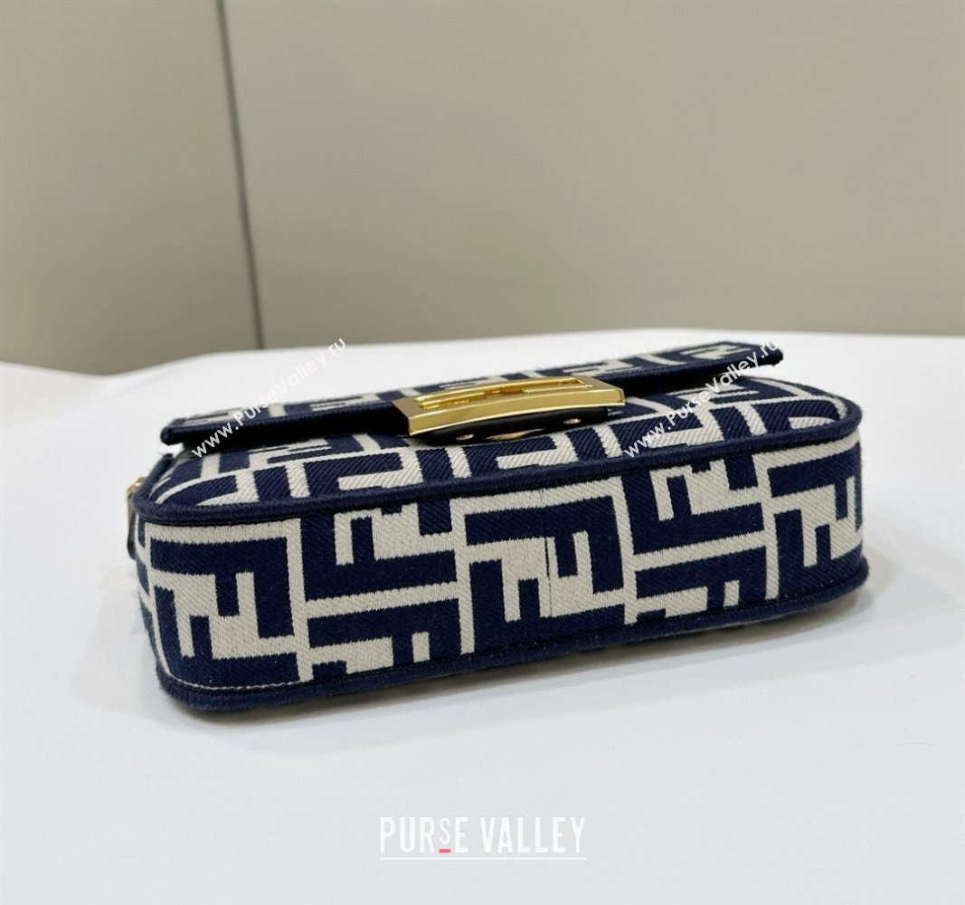 Fendi Baguette Mini Bag in Pequin striped and Blue FF fabric 2024 8660 (CL-240715113)