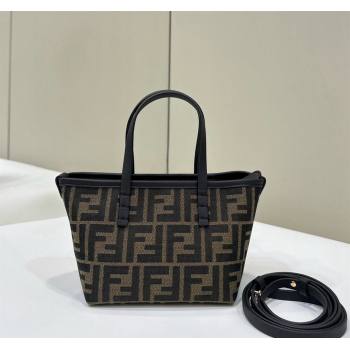 Fendi Roll Mini Tote bag in FF jacquard Brown 2024 8655 (CL-240715107)