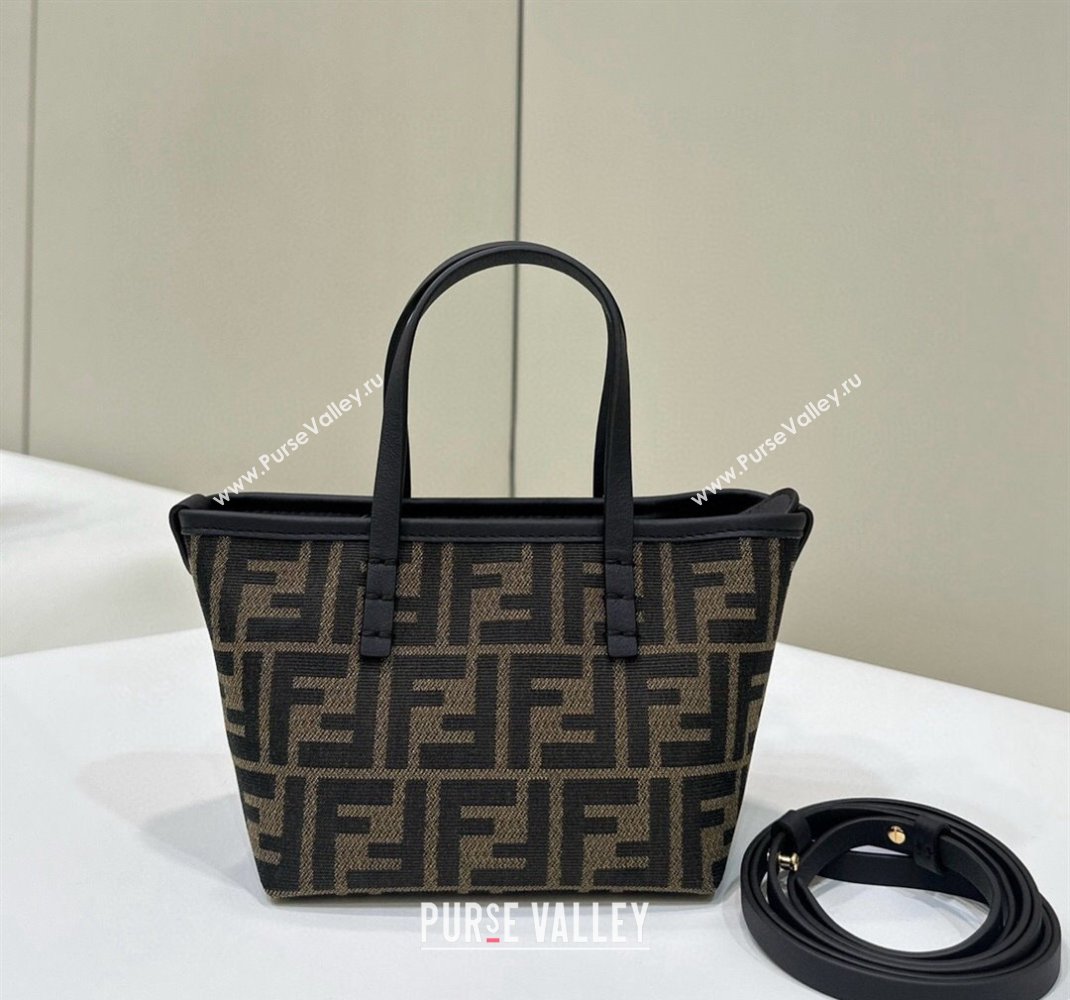 Fendi Roll Mini Tote bag in FF jacquard Brown 2024 8655 (CL-240715107)