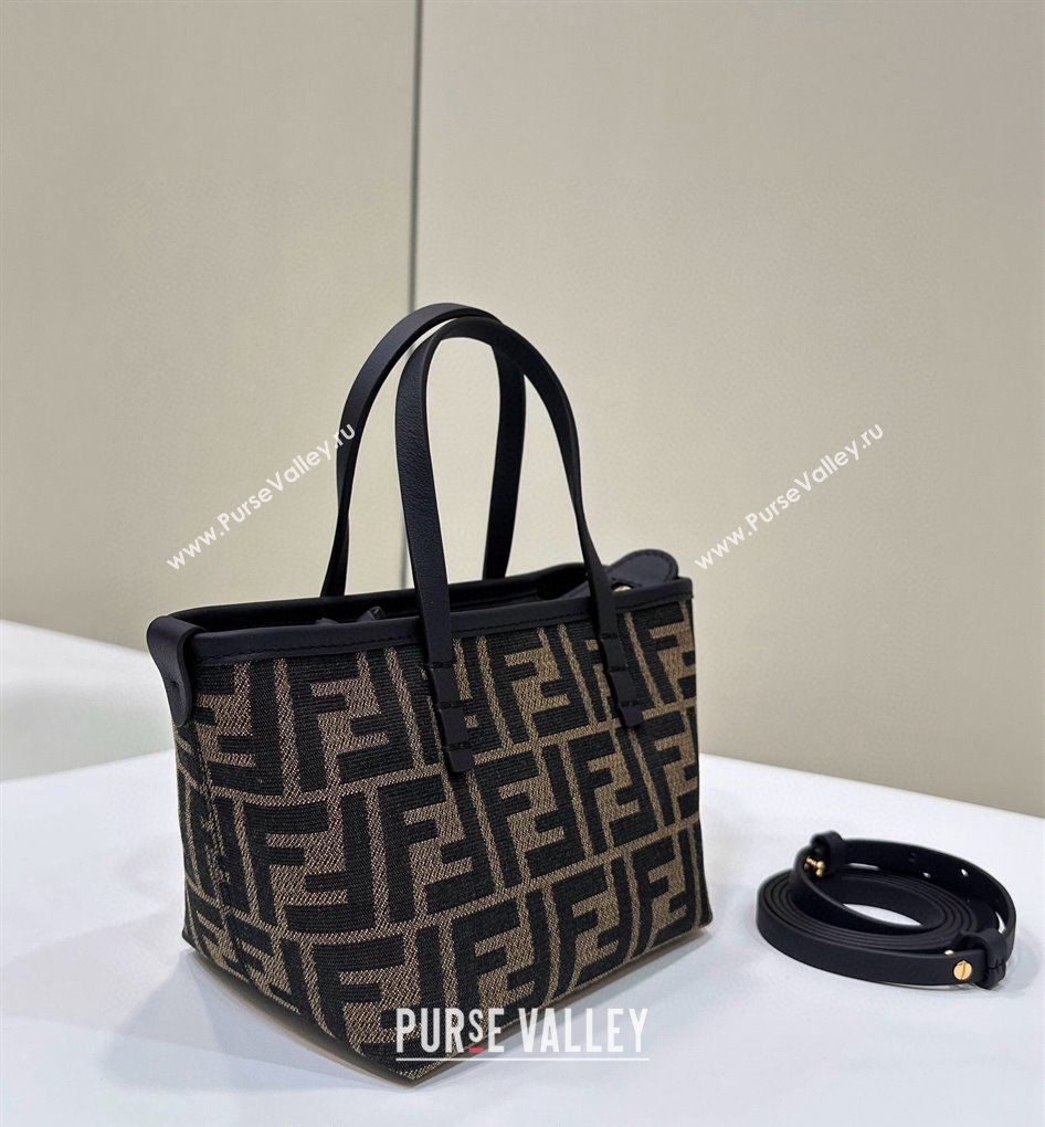 Fendi Roll Mini Tote bag in FF jacquard Brown 2024 8655 (CL-240715107)