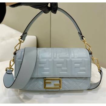 Fendi Baguette Medium Nappa Leather Bag Pale Blue 2024 0135AM Top Quality (CL-240715116)