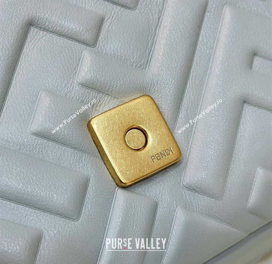 Fendi Baguette Medium Nappa Leather Bag Pale Blue 2024 0135AM Top Quality (CL-240715116)