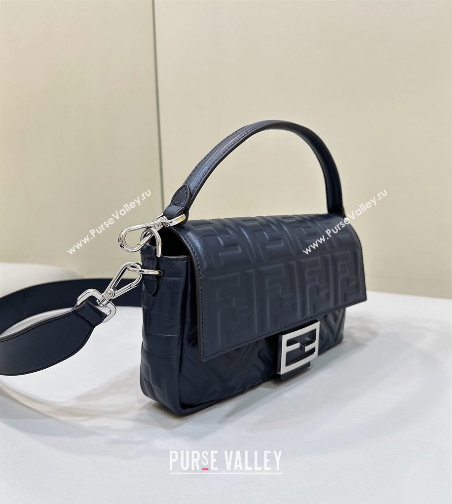 Fendi Baguette Medium Nappa Leather Bag Night Fog Blue 2024 0135AM Top Quality (CL-240715117)