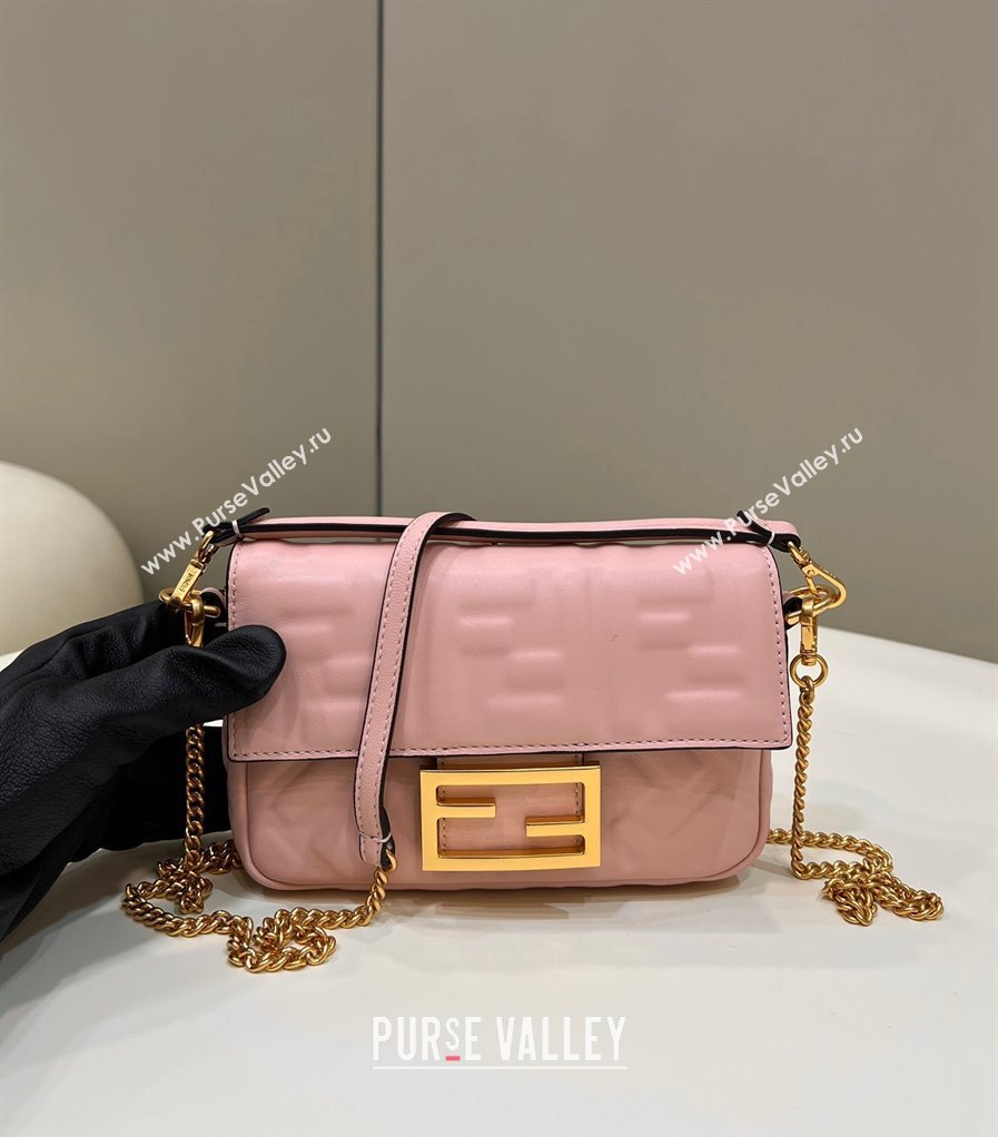 Fendi Baguette Mini Nappa Leather Bag Light Pink 20240715 0135S Top Quality (CL-240715121)
