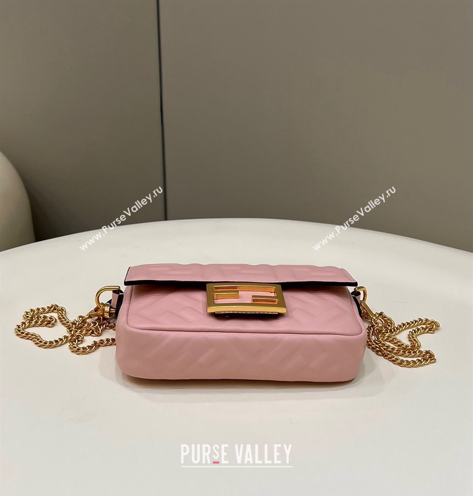 Fendi Baguette Mini Nappa Leather Bag Light Pink 20240715 0135S Top Quality (CL-240715121)