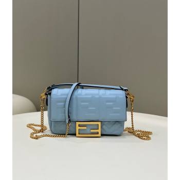 Fendi Baguette Mini Nappa Leather Bag Light Blue 20240715 0135S Top Quality (CL-240715125)