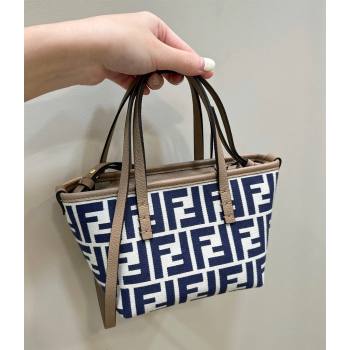 Fendi Roll Mini Tote bag in FF jacquard Dark Blue 2024 8655 (CL-240715105)