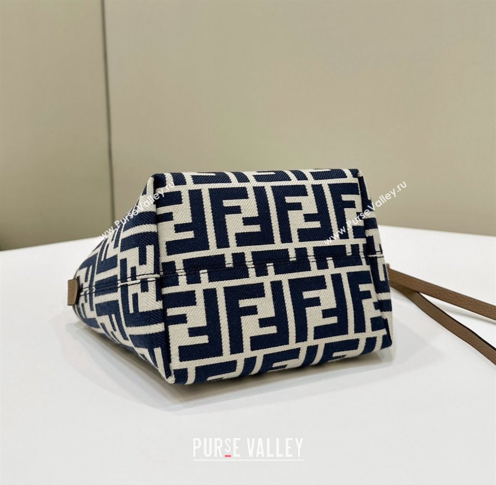 Fendi Roll Mini Tote bag in FF jacquard Dark Blue 2024 8655 (CL-240715105)