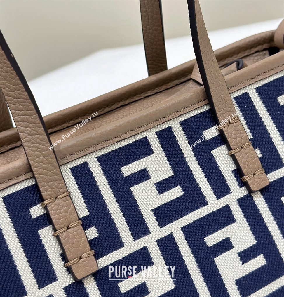 Fendi Roll Mini Tote bag in FF jacquard Dark Blue 2024 8655 (CL-240715105)