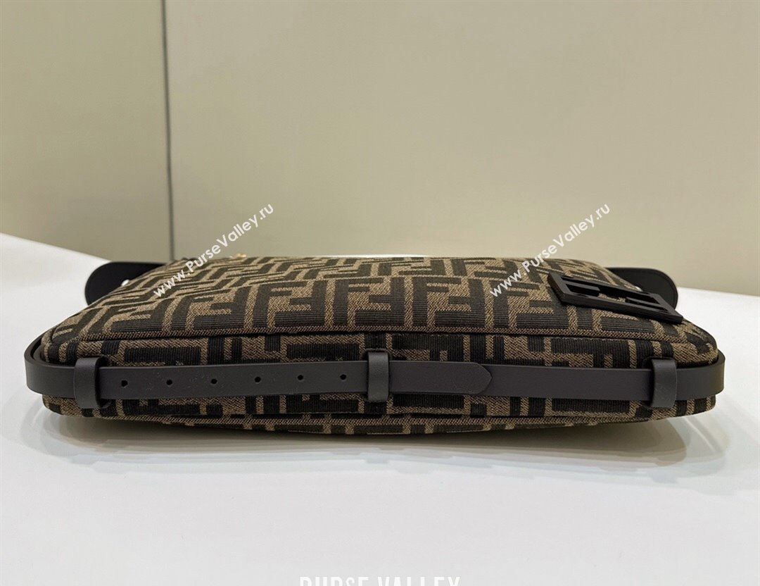 Fendi Simply Medium Hobo bag in Brown FF jacquard fabric 2024 8662 (CL-240806012)