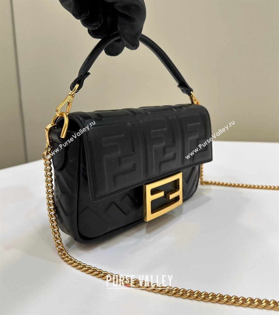 Fendi Baguette Mini Nappa Leather Bag Black 2024 0135S Top Quality (CL-240715127)