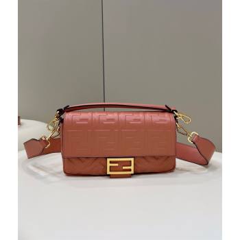 Fendi Baguette Medium Nappa Leather Bag Shrimp Pink 20240715 0135M Top Quality (CL-240715130)