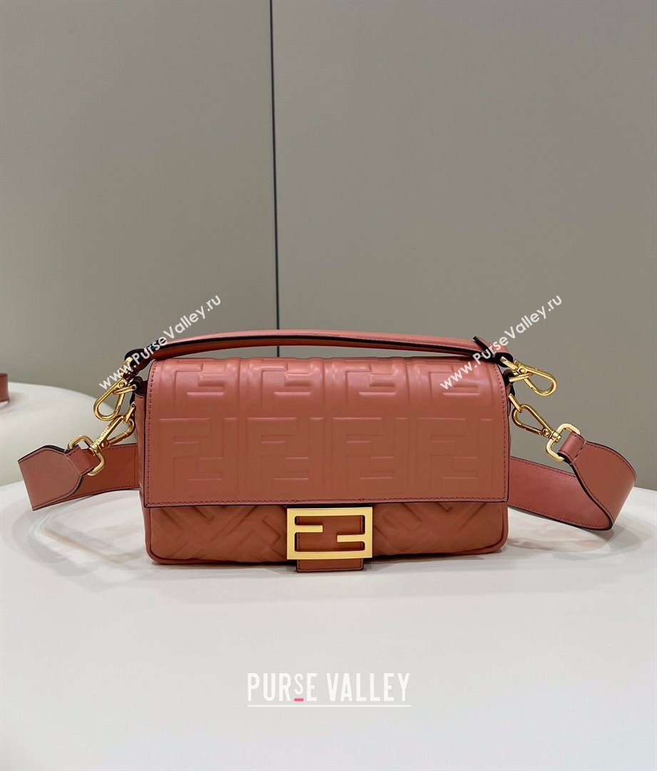 Fendi Baguette Medium Nappa Leather Bag Shrimp Pink 20240715 0135M Top Quality (CL-240715130)