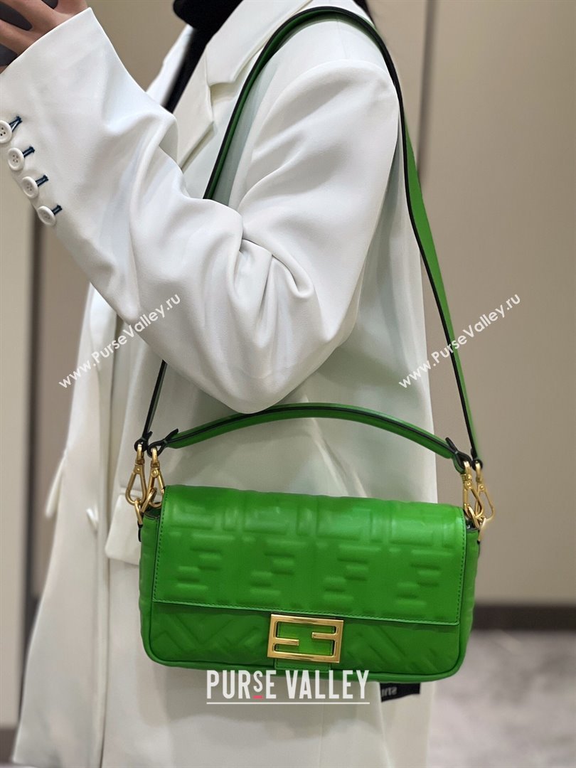 Fendi Baguette Medium Nappa Leather Bag Green 20240715 0135M Top Quality (CL-240715132)