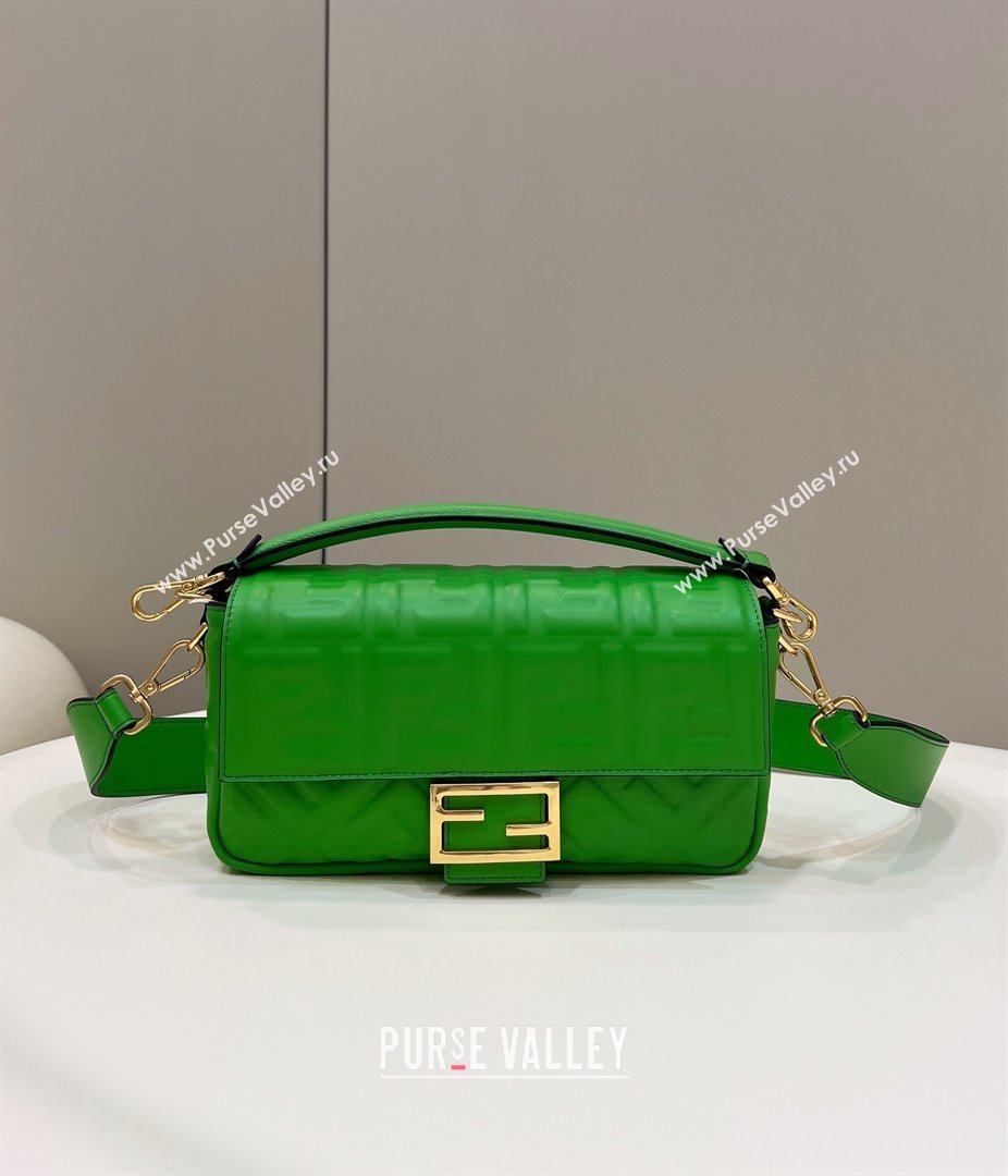 Fendi Baguette Medium Nappa Leather Bag Green 20240715 0135M Top Quality (CL-240715132)