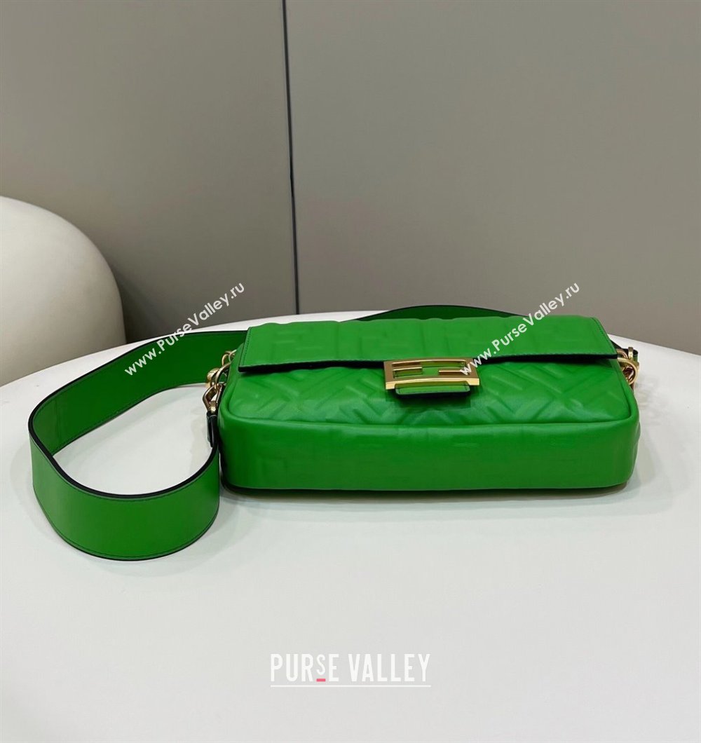 Fendi Baguette Medium Nappa Leather Bag Green 20240715 0135M Top Quality (CL-240715132)