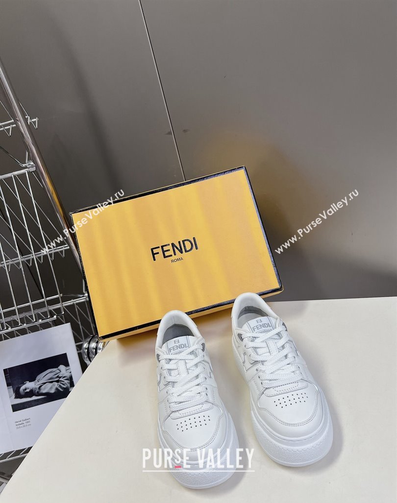 Fendi Match Platform Sneakers 5cm in Calfskin Leather White 2024 0723 (MD-2407230100)