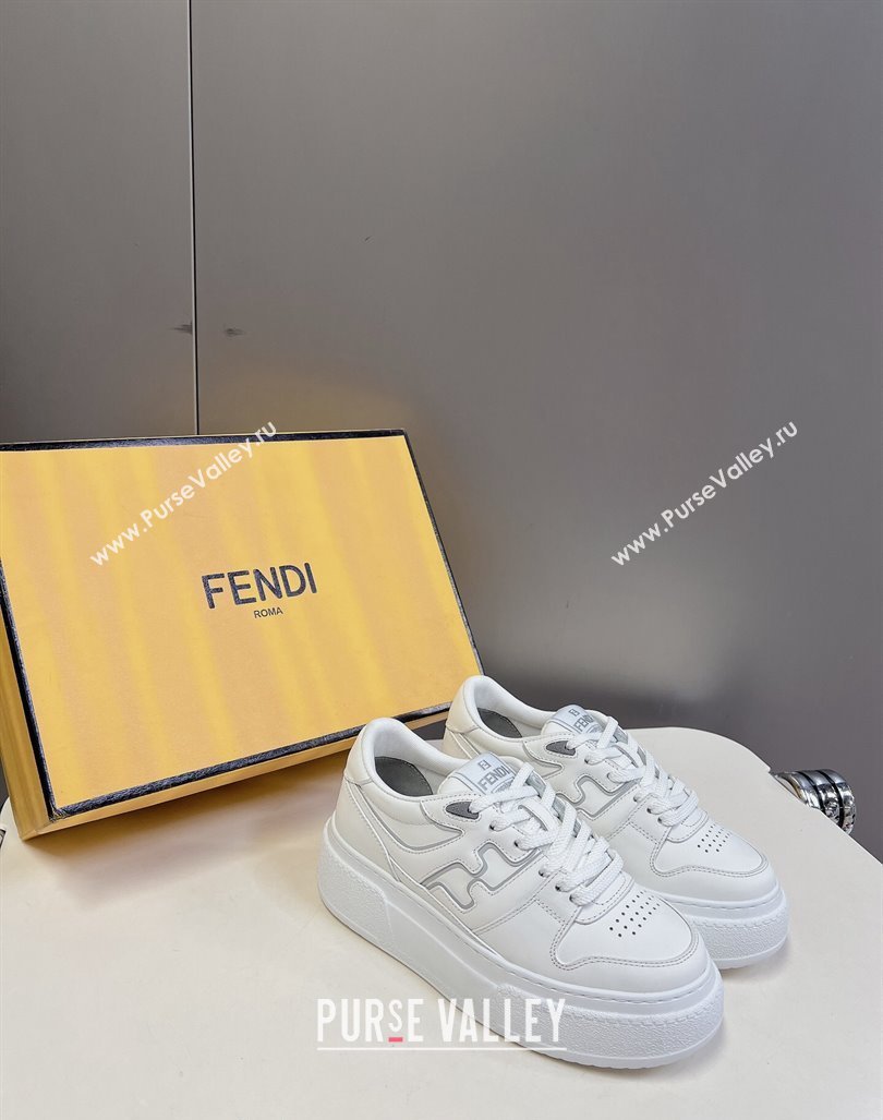 Fendi Match Platform Sneakers 5cm in Calfskin Leather White 2024 0723 (MD-2407230100)