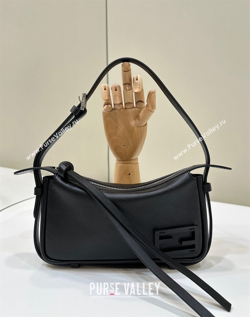 Fendi Simply Mini Hobo bag in Black leather 2024 8662S (CL-240806015)