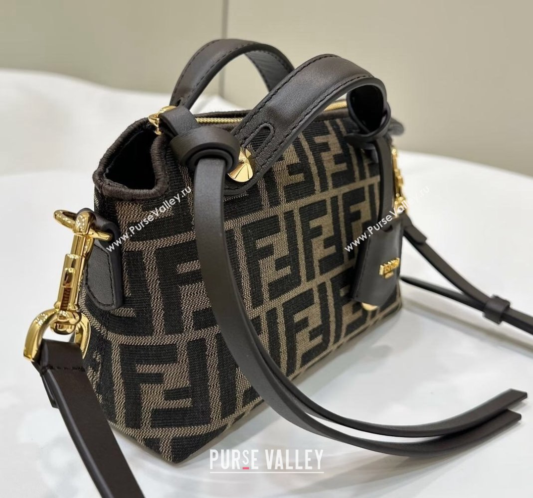 Fendi By The Way Mini Boston Bag in Brown FF fabric 2024 8665S (CL-240806026)