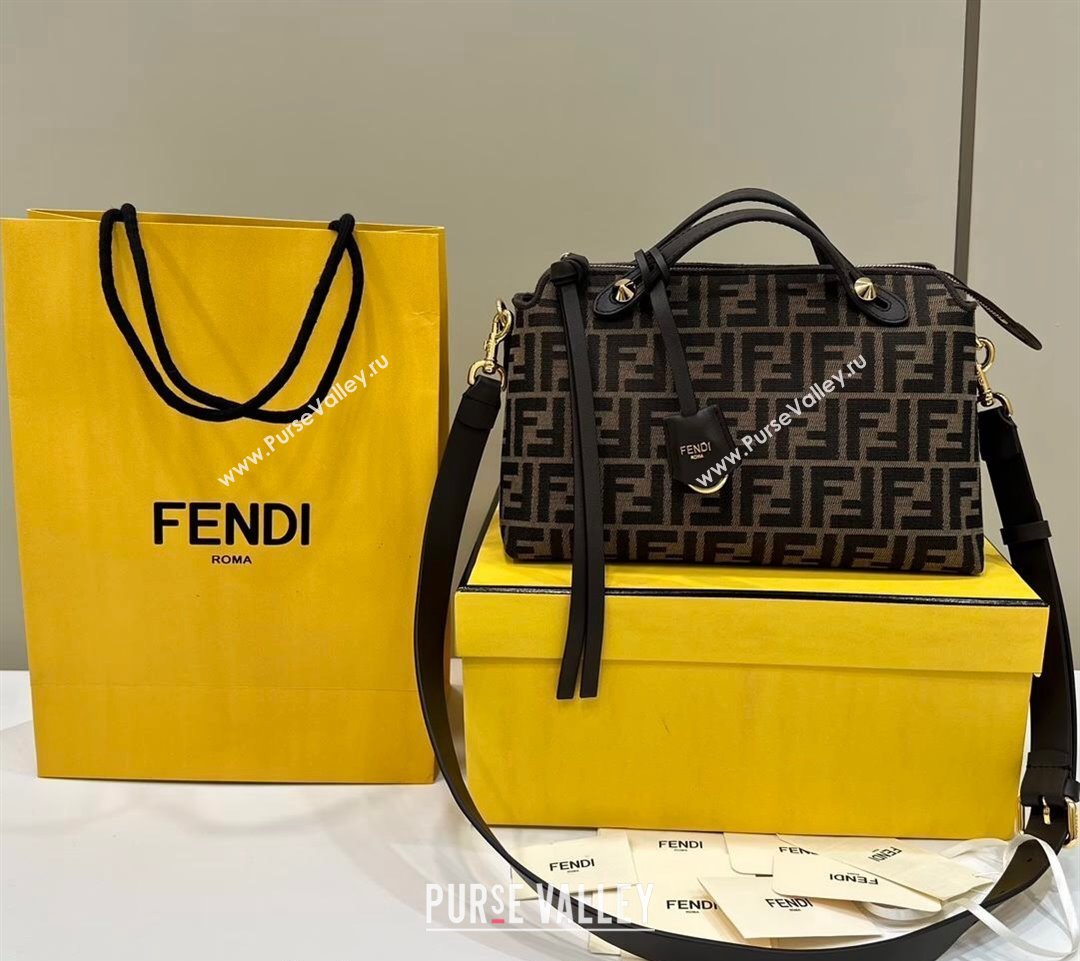 Fendi By The Way Medium Boston Bag in Brown FF fabric 2024 8665L (CL-240806027)