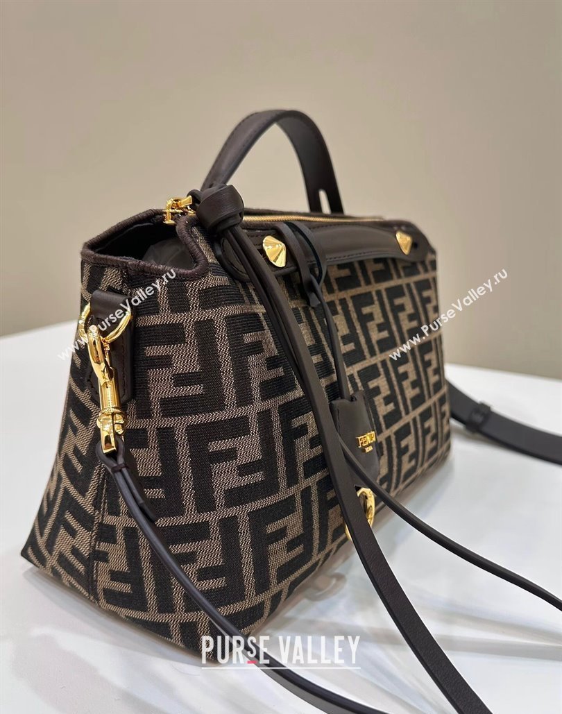 Fendi By The Way Medium Boston Bag in Brown FF fabric 2024 8665L (CL-240806027)