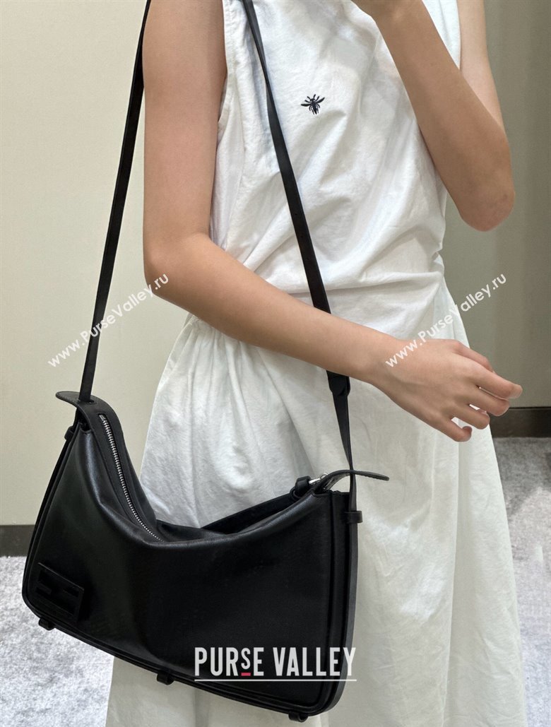 Fendi Simply Medium Hobo bag in Black leather 2024 8662L (CL-240806016)