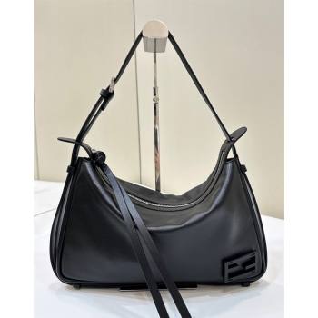 Fendi Simply Medium Hobo bag in Black leather 2024 8662L (CL-240806016)